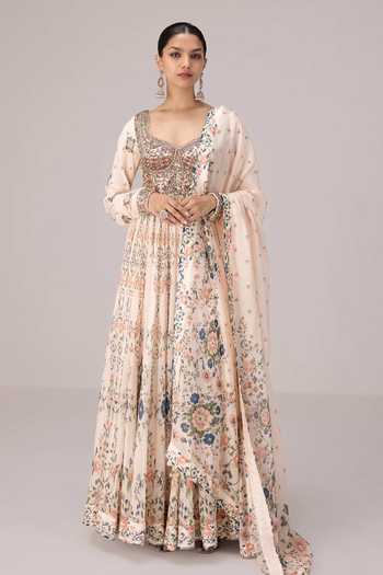 Shyam Narayan Prasad Printed & Embroidered Anarkali Set