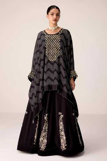 Shyam Narayan Prasad Zardozi Embroidered Kaftan & Skirt Set