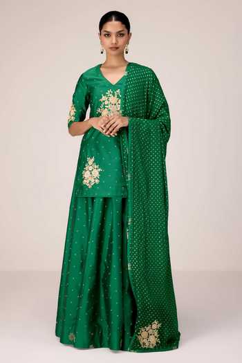 Shyam Narayan Prasad Applique Kurta Skirt Set