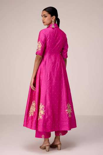Shyam Narayan Prasad Applique Embroidered Angrakha Pant Set