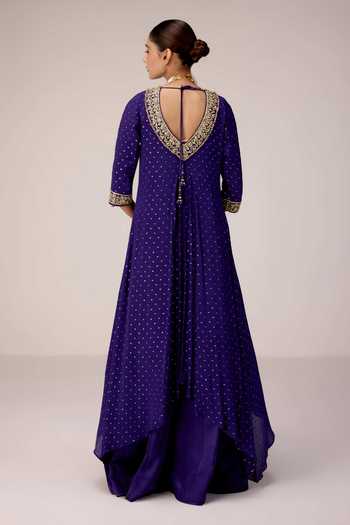 Shyam Narayan Prasad Zardozi Work Neck Kurta & Pant Set 