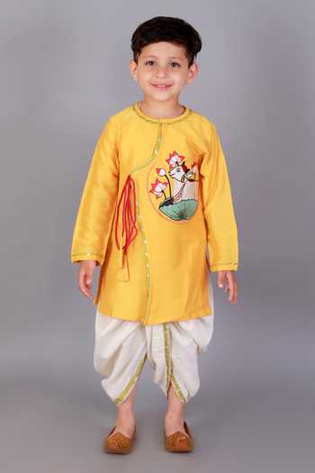 The Little Tales Pichwai Embroidered Angarkha Kurta Set 