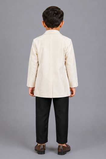 The Little Tales Merry Christmas Embroidered Velvet Blazer 