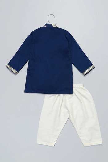 The Little Tales Diagonal Pattern Kurta & Pyjama Set 