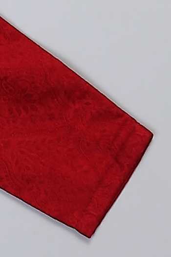 Buy_The Little Tales_Maroon Silk, Cotton Mughal Print Kurta And Pyjama Set 
