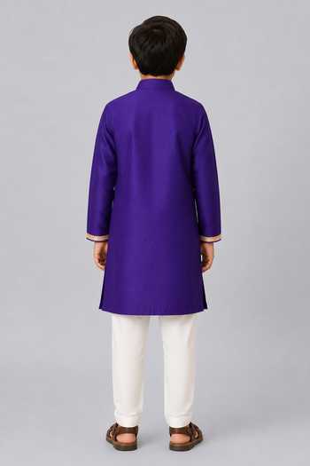 The Little Tales Embroidered Yoke Kurta With Pyjama 