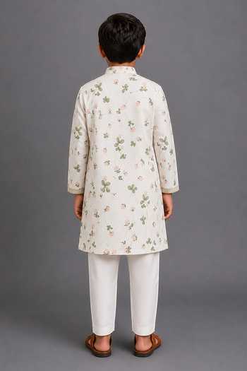 The Little Tales Floral Print Kurta With Pyjama 