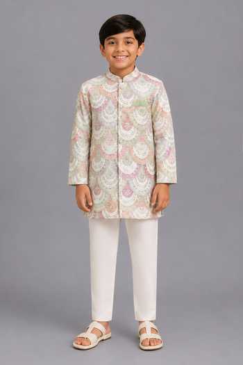 The Little Tales Embroidered Bandhgala & Pyjama Set 