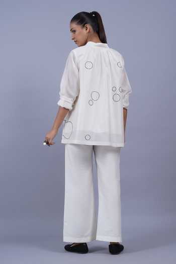 Taika By Poonam Bhagat Discs Embroidered Short Top 