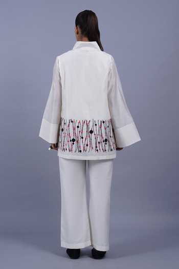 Taika By Poonam Bhagat Ribbons Border Embroidered Top