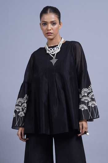 Taika By Poonam Bhagat Fan Embroidered Top