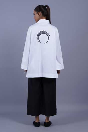 Taika By Poonam Bhagat Crescent Moon Placement Embroidered Top