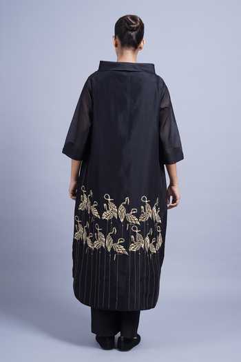 Taika By Poonam Bhagat Flamingoes Embroidered Kurta With Pant