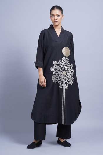 Taika By Poonam Bhagat Filigree Embroidered Kurta & Pant Set