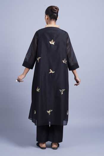 Taika By Poonam Bhagat Cranes Embroidered Kurta With Pant