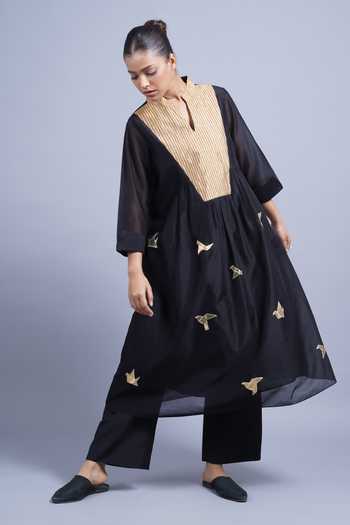 Taika By Poonam Bhagat Cranes Embroidered Kurta With Pant
