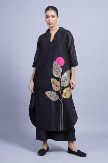 Taika By Poonam Bhagat Palm Placement Embroidered Kurta & Pant Set