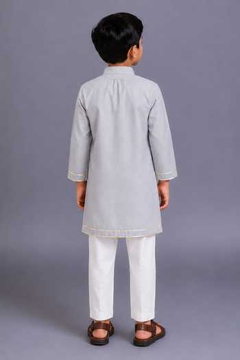 The Little Tales Attached Printed Panel Kurta Set 