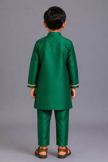 The Little Tales Attached Brocade Jacket Kurta Set 