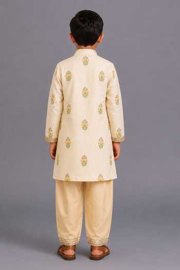 The Little Tales Laxmi Goddess Embroidered Kurta Set 
