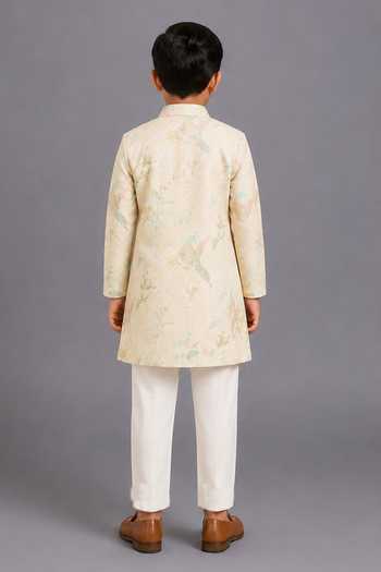 The Little Tales Parrot Print Kurta & Pyjama Set 