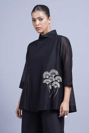 Taika By Poonam Bhagat Bouquet Placement Embroidered Top