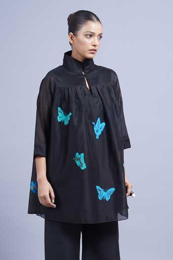 Taika By Poonam Bhagat Butterflies Embroidered Top