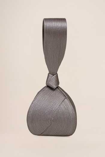 Ampm_Silver Sarina Curve Pattern Bag _Online_at_Aza_Fashions