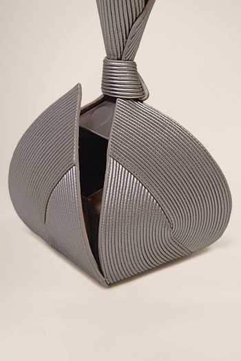Shop_Ampm_Silver Sarina Curve Pattern Bag 