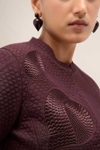 Buy Ampm Burgundy Shantoon, Organza, Satin Mandarin Valla Peplum Hem Jacket And Palazzo Set Online at Aza Fashions Buy_Ampm_Burgundy Shantoon, Organza, Satin Mandarin Valla Peplum Hem Jacket And Palazzo Set _Online_at_Aza_Fashions