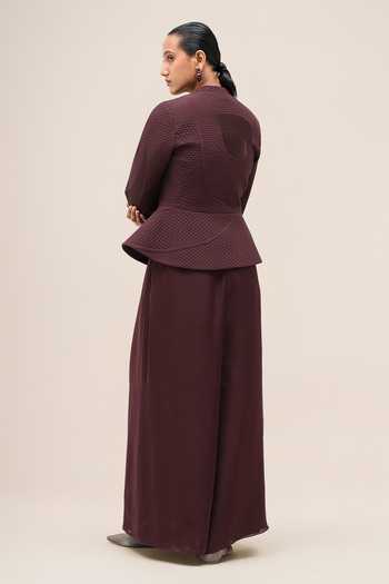 Ampm Valla Peplum Hem Jacket & Palazzo Set 