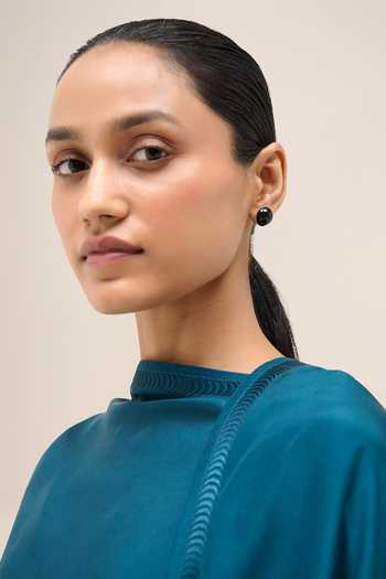 Buy Ampm Blue Embroidery Ivelle Silk Scarf Online at Aza Fashions Buy_Ampm_Blue Embroidery Ivelle Silk Scarf _Online_at_Aza_Fashions