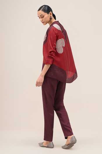 Ampm Falak Rose Silk Shirt & Pant Set