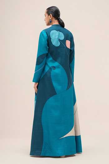 Ampm Naaz Rose Silk Jacket Set
