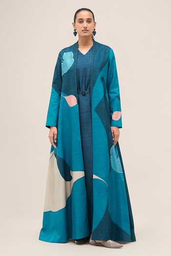 Ampm Naaz Rose Silk Jacket Set