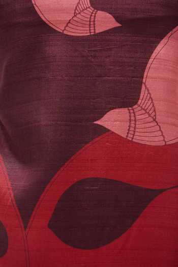 Buy Ampm Burgundy Silk Collared Neck, Yes Zoha Printed Tunic And Dhoti Pant Set Buy_Ampm_Burgundy Silk Collared Neck, Yes Zoha Printed Tunic And Dhoti Pant Set