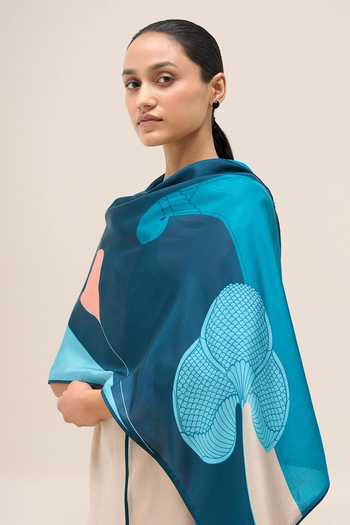Buy Ampm Blue Shabgul Printed Scarf Online at Aza Fashions Buy_Ampm_Blue Shabgul Printed Scarf _Online_at_Aza_Fashions