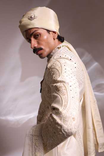 Paarsh The Ivory Worli Embroidered Sherwani Set 