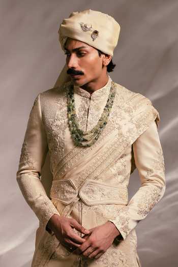 Paarsh The Valli Heritage Zardozi Sherwani Set with Dupatta 