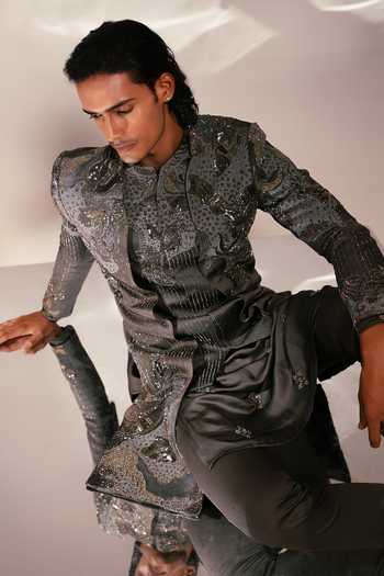 Paarsh Kai Embroidered Achkan Set 