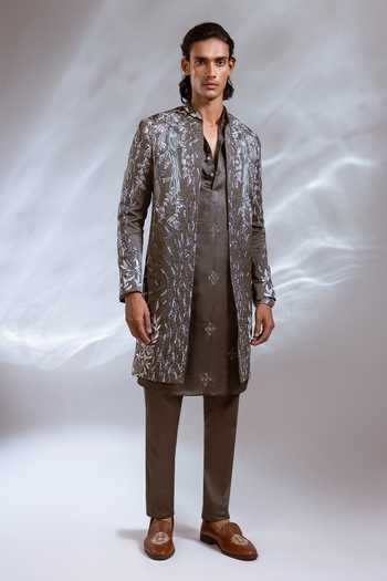 Paarsh Rawan Embroidered Achkan Set 