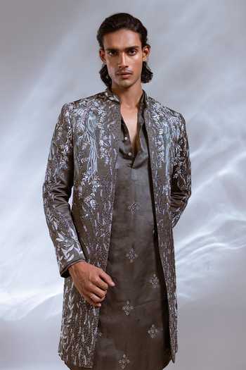 Paarsh Rawan Embroidered Achkan Set 