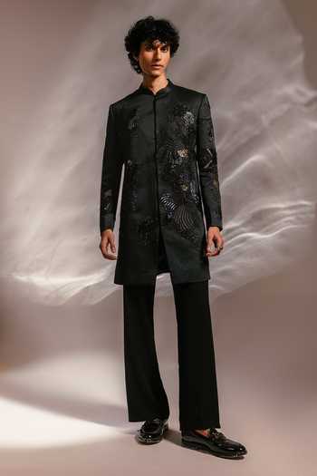 Paarsh Reuben Mens Crystal Embellished Achkan & Pant Set 