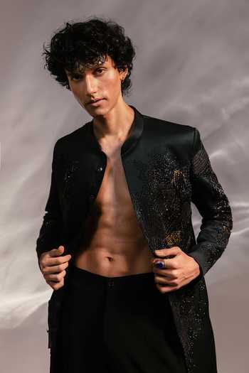 Paarsh Green Satin, Linen, Cotton Reuben Mens Crystal Embellished Achkan And Pant Set Online at Aza Fashions Paarsh_Green Satin, Linen, Cotton Reuben Mens Crystal Embellished Achkan And Pant Set _Online_at_Aza_Fashions