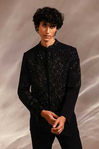 Buy_Paarsh_Blue Suiting Alric Abstract Embroidered Coat And Pant Set _Online_at_Aza_Fashions