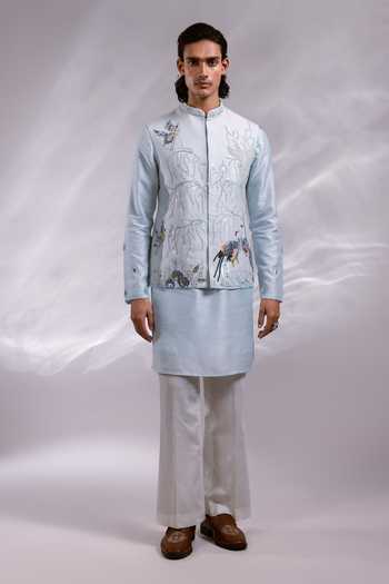 Paarsh Aarin Embroidered Nehru Jacket Set 