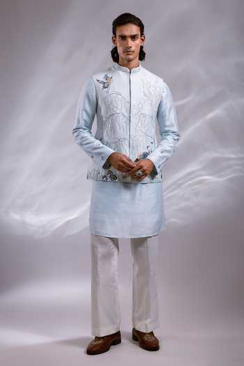 Paarsh Aarin Embroidered Nehru Jacket Set 