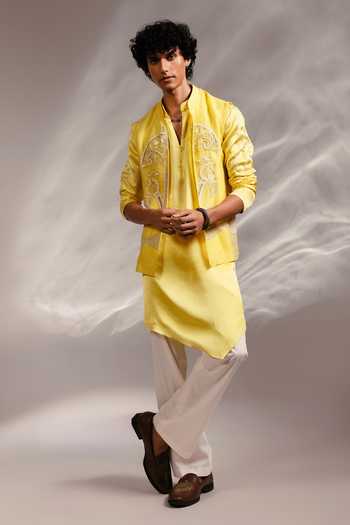 Paarsh Tiya Embroidered Nehru Jacket Set 