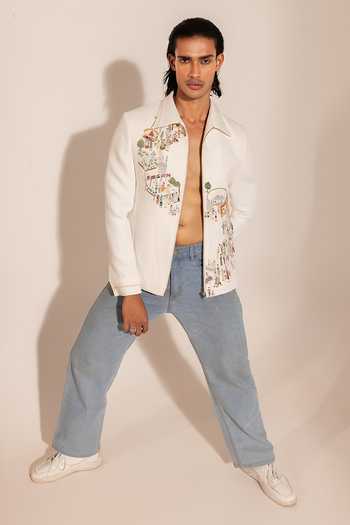 Paarsh_White Farmstead Luxe Embroidered Jacket _Online_at_Aza_Fashions