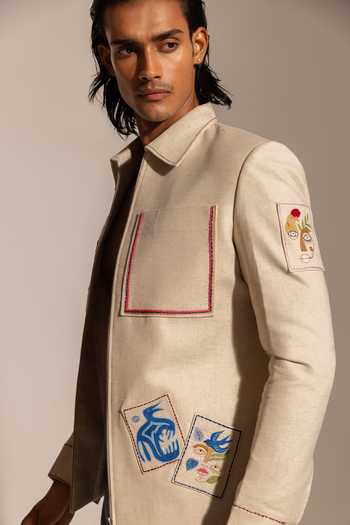 Buy_Paarsh_Beige Persona Embroidered Jacket _Online_at_Aza_Fashions